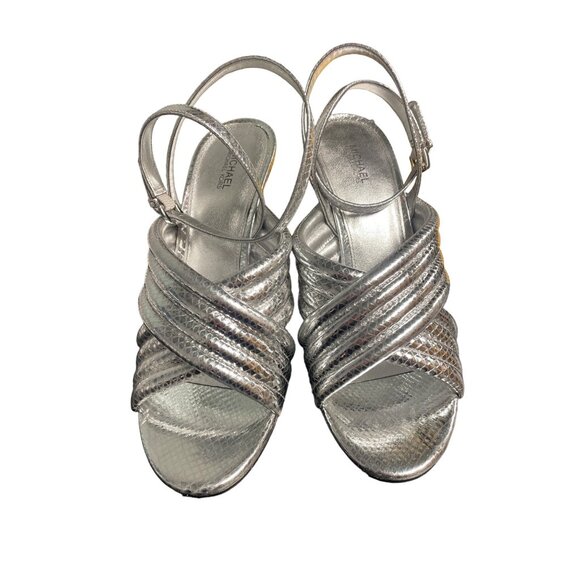 Michael Kors Women's Silver Shoes/Heels/4" Heel Size9 SKU 1789 - Picture 1 of 5